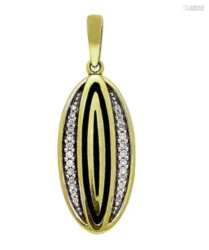 Enamel diamond pendant GG