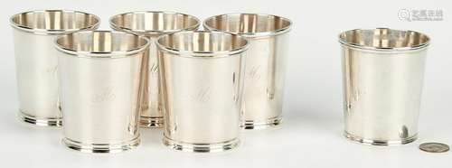 6 Mint Julep Cups, incl. Wood & Hughes, Duhme & Co.