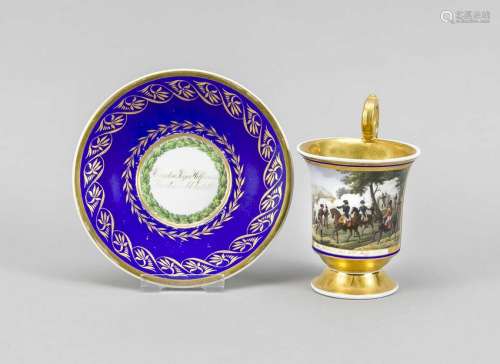 Cup with military scene,