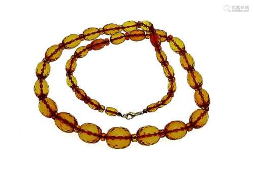 Gold-plated amber necklac