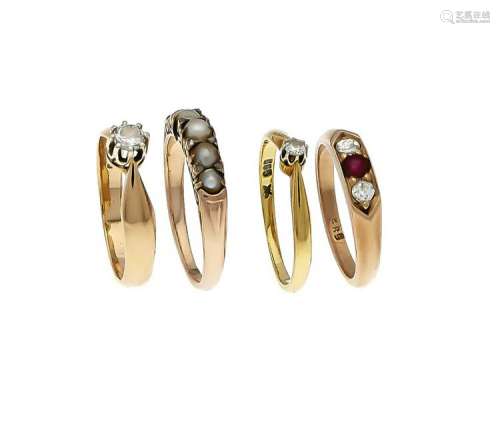 Mixed lot of 4 rings GG /