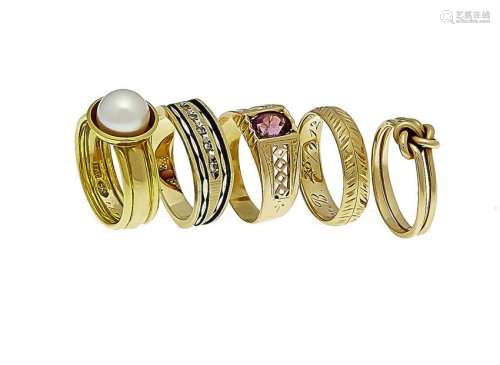 Mixed lot of 5 rings GG /