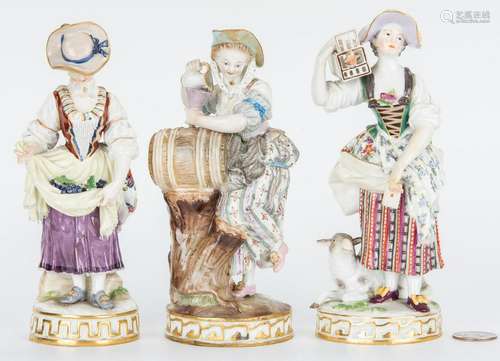 Group of 3 Meissen Female Figurals