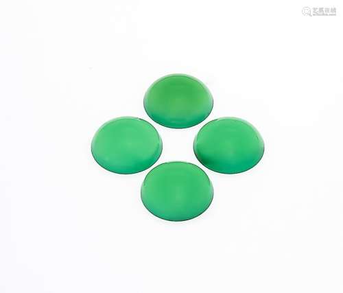 4 chrysoprase cabochons,