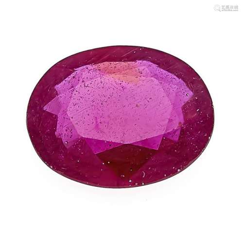 Ruby 7.38 ct, oval fac.,