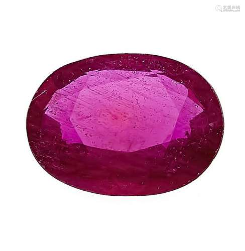 Ruby 7.31 ct, oval fac.,