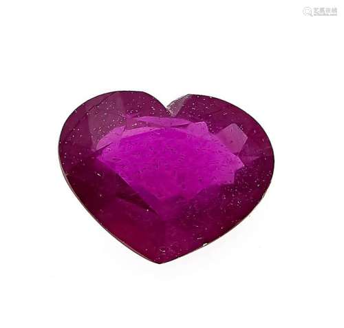 Ruby heart 6.05 ct, fac.,