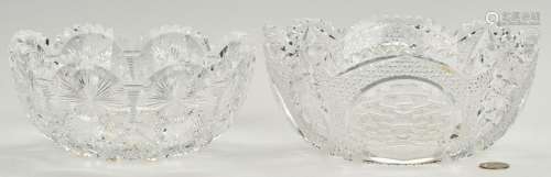2 Cut Glass Bowls incl. Hawkes signed