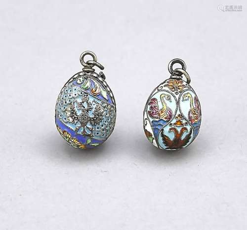 Two pendants in egg shape