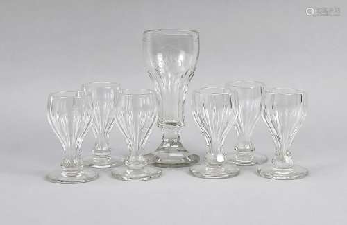 Six goblets, around 1900,