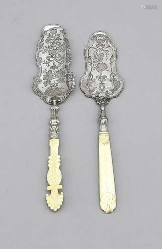 Two cake servers, 19th ce