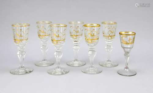 Six goblets, 18th/19th ce