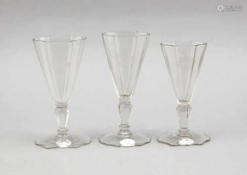 Three glasses, 18th centu