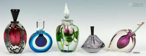 5 Art Glass Perfume Bottles