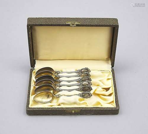 Six mocha spoons, German,