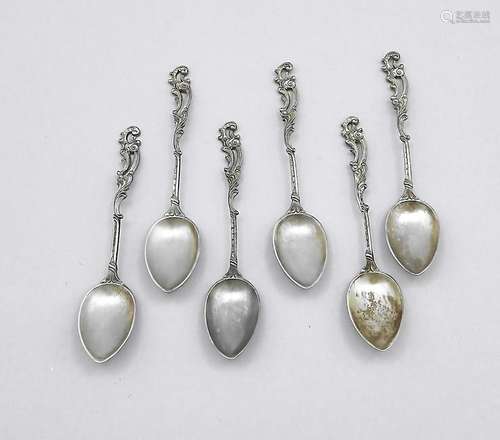 Six mocha spoons, German,