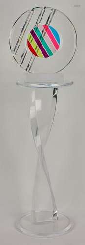 Shlomi Haziza Lucite Sculpture & Pedestal Stand