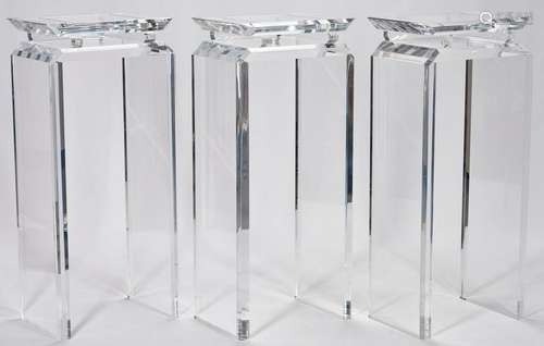 3 Acrylic or Lucite Pedestals