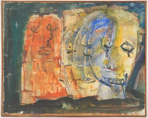 Ben Shahn Abstract Painting of Faces