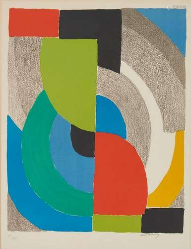 Sonia Delaunay Lithograph, Helice Olympie