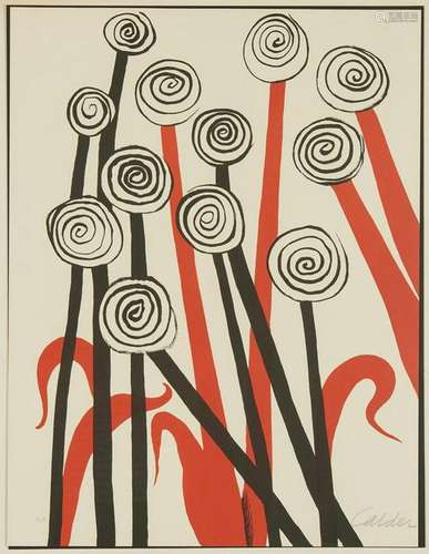 Alexander Calder E.A. Lithograph, Spiral Flowers