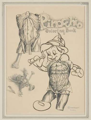 Werner Wildner Surrealist Drawing, Pinocchio