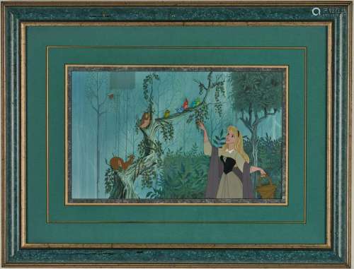 Sleeping Beauty Animation Cel, Briar Rose with Birds