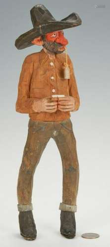 Andy Anderson Carved Cowboy Sculpture
