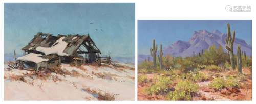 2 Harold Lyon Western Oil Paintings