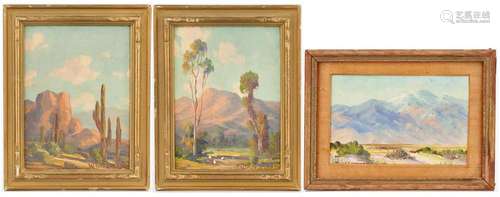 3 Western paintings: Joane Cromwell, Walter Engelhardt