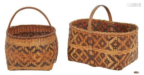 2 Native American Cherokee Rivercane Baskets