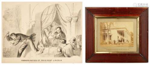 Rare Print of Lincoln Assassination plus Albumen Print