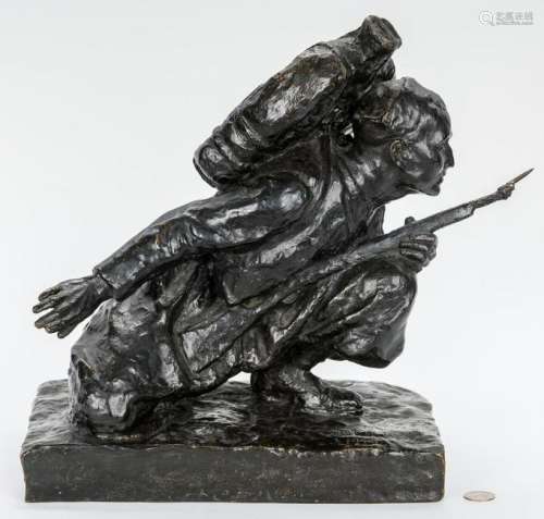 WWI Bronze Figural Sculpture of a Soldier