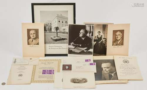 14 Roosevelt/Truman Admin. Items, incl. Signed Photos