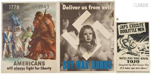 3 U. S. World War II Propaganda Posters