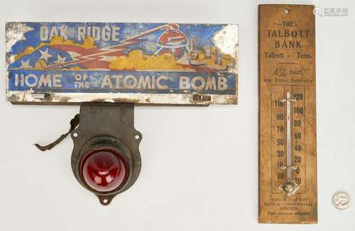 Oak Ridge Atomic Bomb Topper & Bank Thermometer