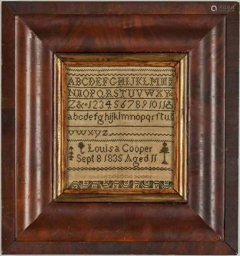 1835 Kentucky Sampler, Louisa Cooper Hogland