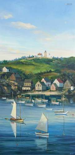 Sally Caldwell Fisher O/B Coastal Scene