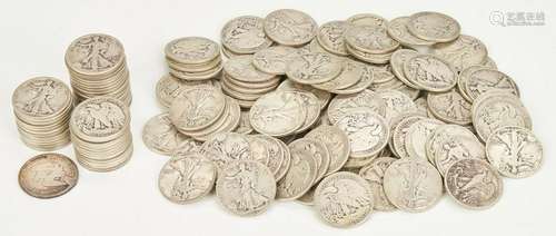 142 U.S. Silver Half Dollars, incl. Seated & Walking