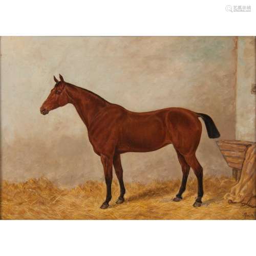 English School, Portrait of a Horse in a Stable