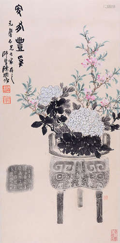 陈师曾 花卉 设色纸本镜心