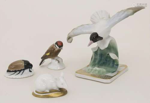 Konvolut 4 Tierfiguren / A set of 4 animal figures,