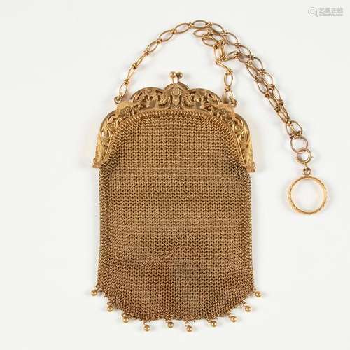 14K Yellow Gold Mesh Purse