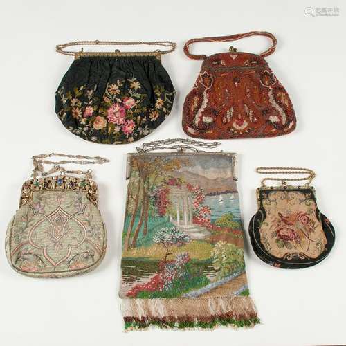 Beaded and Embroidered Purses, Including  Gorham