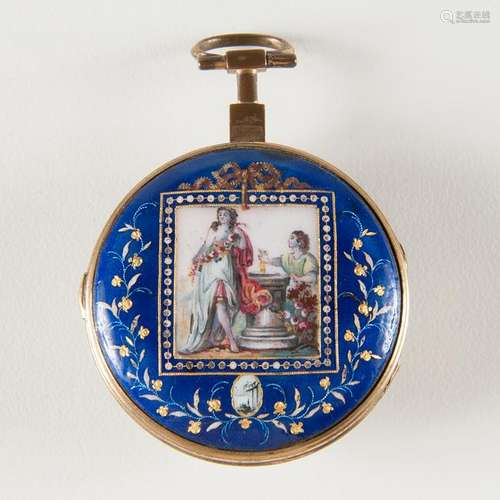 Austrian Enameled Cased Pocket Watch