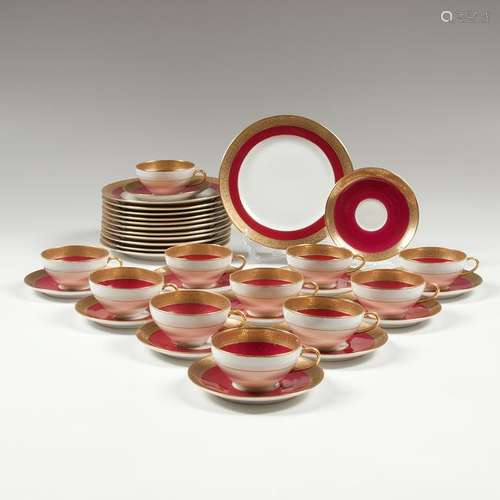 Charles Ahrenfeldt  Limoges Maroon and Gilt Porcelain