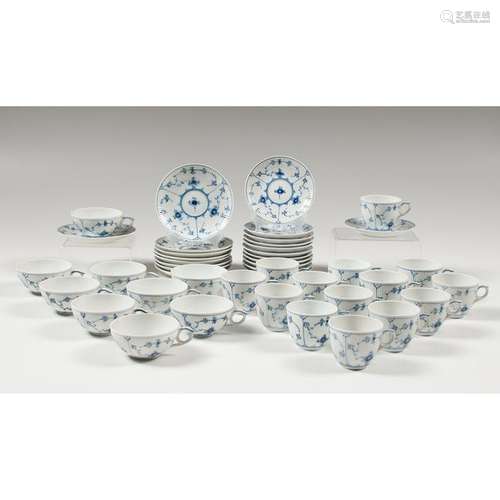 Royal Copenhagen  Partial Tea Service,  Blue Fluted