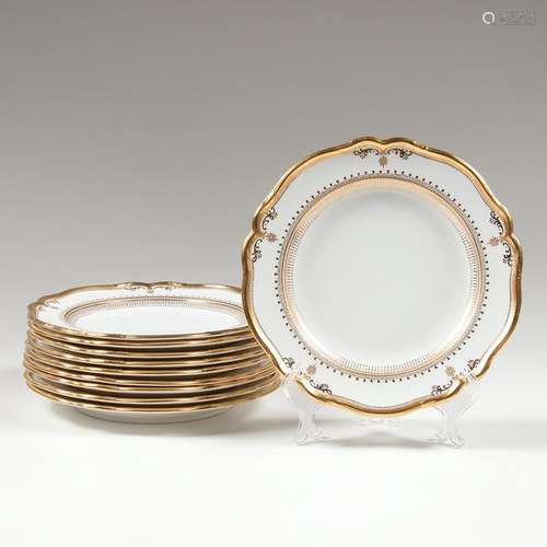 Copeland  Gilt Dinner Plates for Gilman & Collamore