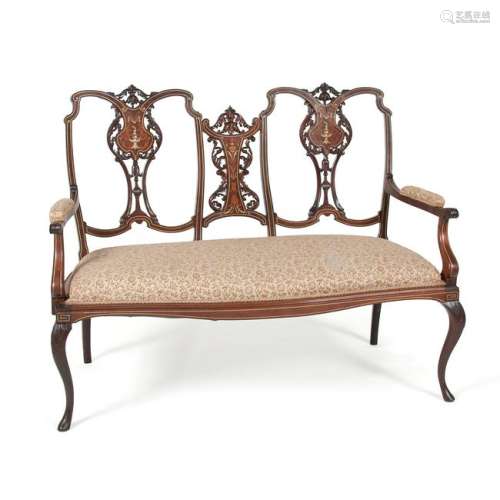 French Revival Inaid Settee
