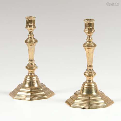 Pair French Brass Candlesticks